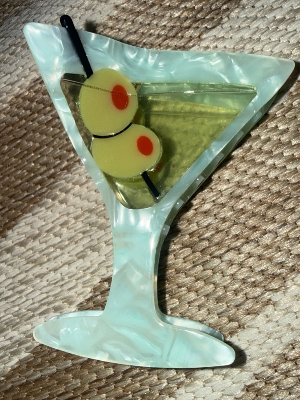 Acrylic Martini Cocktail Accent - Aqua
